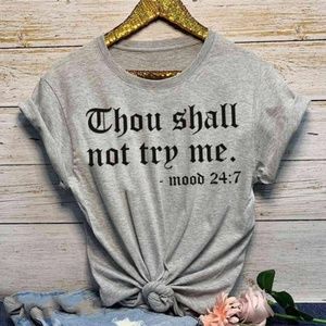 NWT Women Short Sleeve Grey Quote T-Shirt